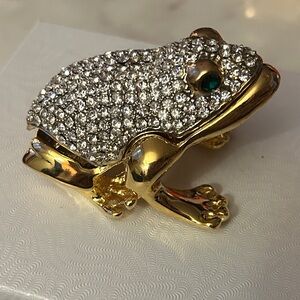 Gold and Silver Frog magnetic crystal trinket dish